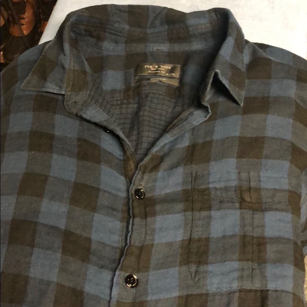Beautiful Rag and Bone lightweight plaid shirt